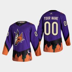 Men's Arizona Coyotes Custom #00 2021 Season Reverse Retro Authentic Special Edition Purple Jersey Men's Arizona Coyotes Custom #00 2021 Season Reverse Retro Authentic Special Edition Purple Jersey