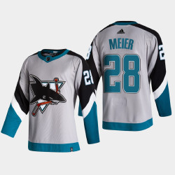 Men San Jose Sharks Timo Meier #28 2021 Season Reverse Retro Special Edition Authentic Grey Jersey