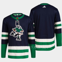 Men Vancouver Canucks Reverse Retro 2.0 Authentic Primegreen Navy Blank Jersey 2022