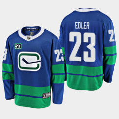 Men's Vancouver Canucks Alexander Edler #23 50th Anniversary Blue Alternate Jersey Men's Vancouver Canucks Alexander Edler #23 50th Anniversary Blue Alternate Jersey