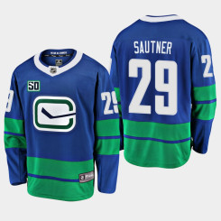 Men's Vancouver Canucks Ashton Sautner #29 50th Anniversary Blue Alternate Jersey Men's Vancouver Canucks Ashton Sautner #29 50th Anniversary Blue Alternate Jersey