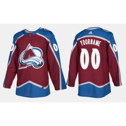 Colorado Avalanche #00 Custom Home Burgundy Jersey