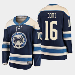 Men's Columbus Blue Jackets Max Domi #16 Alternate 2020-21 Breakaway Player Navy Jersey