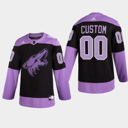 Arizona Coyotes Custom 2021 Hockey Fights Cancer Night Purple Jersey Arizona Coyotes Custom 2021 Hockey Fights Cancer Night Purple Jersey