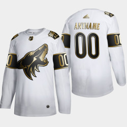 Men's Arizona Coyotes Custom #00 NHL Golden Edition White Authentic Jersey Men's Arizona Coyotes Custom #00 NHL Golden Edition White Authentic Jersey