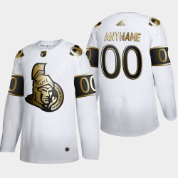 Men's Ottawa Senators Custom #00 NHL Golden Edition White Authentic Jersey Men's Ottawa Senators Custom #00 NHL Golden Edition White Authentic Jersey