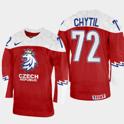 Filip Chytil Away Czech Republic Jersey Red #72 Uniform