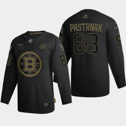 Men Boston Bruins David Pastrnak #88 2020 Veterans Day Authentic Black Jersey