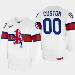 Youth Great Britain #00 Custom 2022 IIHF World Championship White Home Jersey