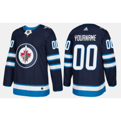 Winnipeg Jets #00 Custom Home Navy Jersey