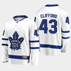 Men Toronto Maple Leafs Kyle Clifford #43 Away White Jersey Men Toronto Maple Leafs Kyle Clifford #43 Away White Jersey
