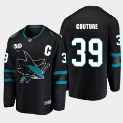 San Jose Sharks #39 Logan Couture 2020-21 Alternate Commemorate 30th Anniversary Black Jersey
