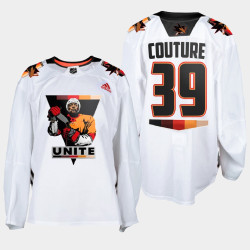 Men San Jose Sharks Logan Couture #39 Terry Smith Unite special warmup White Jersey