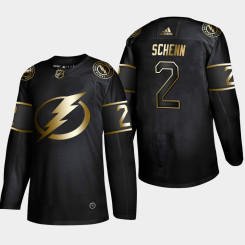 Women's Tampa Bay Lightning Luke Schenn #2 NHL Golden Edition Black Authentic Jersey