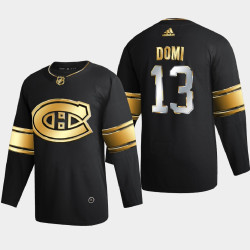 Men Montreal Canadiens Max Domi #13 2020-21 Golden Edition Limited Authentic Jersey - Black