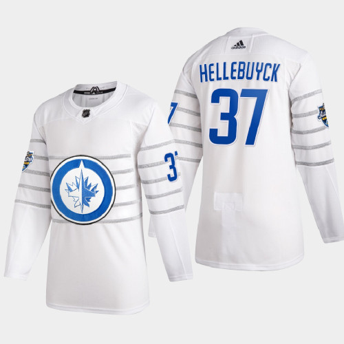 Men's Winnipeg Jets Connor Hellebuyck #37 2020 NHL All-Star Game White Authentic Jersey