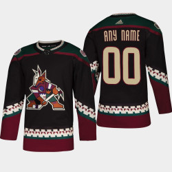 Arizona Coyotes Custom #00 2018 Black Throwback Authentic Alternate Jersey Arizona Coyotes Custom #00 2018 Black Throwback Authentic Alternate Jersey