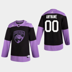 Panthers Custom #00 Hockey Fights Cancer Practice Black Jersey