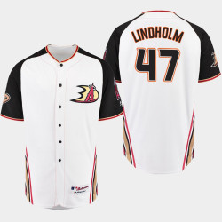 #47 Hampus Lindholm 2019 Anaheim Ducks Crossover Angels Flex Base Jersey White