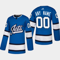 Winnipeg Jets Custom #00 2018-19 Blue Authentic Heritage Alternate Jersey