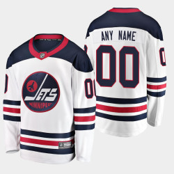 Men's Winnipeg Jets Custom #00 White Fanatics Breakaway Player Heritage Jersey