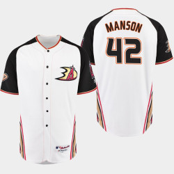 #42 Josh Manson 2019 Anaheim Ducks Crossover Angels Flex Base Jersey White