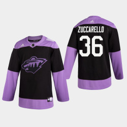 Wild Mats Zuccarello #36 Hockey Fights Cancer Practice Black Jersey Wild Mats Zuccarello #36 Hockey Fights Cancer Practice Black Jersey