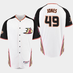 #49 Max Jones 2019 Anaheim Ducks Crossover Angels Flex Base Jersey White