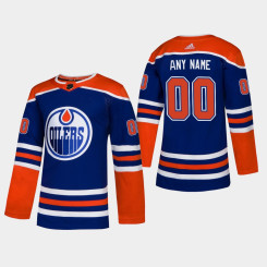 Custom Edmonton Oilers 2019 Men's Royal Authentic Player Alternate Jersey