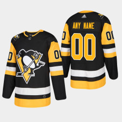 Pittsburgh Penguins Custom #00 2018-19 Black Adidas Authentic STRONGER THAN HATE Home Jersey
