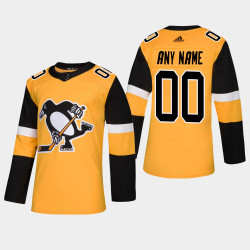 Men's Pittsburgh Penguins Custom 2019 Authentic Player Gold Alternate Jersey