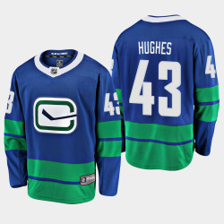 Men's Vancouver Canucks Quinn Hughes 2019-20 Alternate Premier Breakaway Player Royal Jersey Men's Vancouver Canucks Quinn Hughes 2019-20 Alternate Premier Breakaway Player Royal Jersey