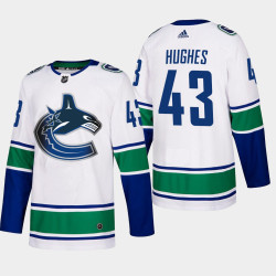 Men's Vancouver Canucks Quinn Hughes #43 Away White Authentic Player Jersey Men's Vancouver Canucks Quinn Hughes #43 Away White Authentic Player Jersey