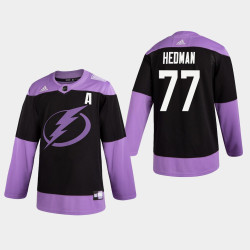 Lightning Victor Hedman #77 Hockey Fights Cancer Practice Black Jersey