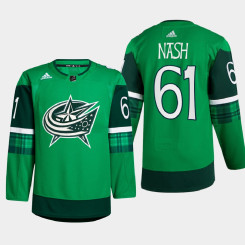 Women's Columbus Blue Jackets St. Patricks Day Rick Nash Green Warm-Up Jersey