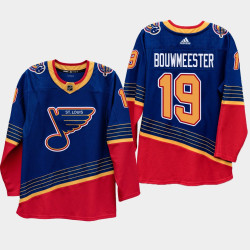 Blues #19 Jay Bouwmeester 2020 Season 90s Heritage Authentic Pro Royal Jersey