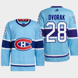 Montreal Canadiens Christian Dvorak Blue Authentic Primegreen Reverse Retro 2.0 Jersey 2022 Montreal Canadiens Christian Dvorak Blue Authentic Primegreen Reverse Retro 2.0 Jersey 2022