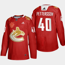 Women's Vancouver Canucks Elias Pettersson #40 2021 Chinese New Year Red Jersey Women's Vancouver Canucks Elias Pettersson #40 2021 Chinese New Year Red Jersey