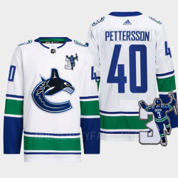 Women's Vancouver Canucks Kevin Bieska patch Elias Pettersson White Away Jersey Men's Women's Vancouver Canucks Kevin Bieska patch Elias Pettersson White Away Jersey Men's