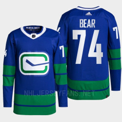 Ethan Bear #74 Vancouver Canucks Blue Jersey Alternate Authentic Primegreen