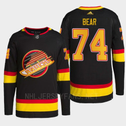 Ethan Bear #74 Vancouver Canucks Black Jersey Flying Skate Authentic Pro