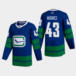 Women's Vancouver Canucks Quinn Hughes #43 2020-21 Alternate Authentic Blue Jersey