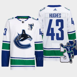 Women's Vancouver Canucks Kevin Bieska patch Quinn Hughes White Away Jersey Men's