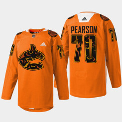 Tanner Pearson Vancouver Canucks 2022 First Nations Night Orange #70 Jersey Every Child Matters Tanner Pearson Vancouver Canucks 2022 First Nations Night Orange #70 Jersey Every Child Matters