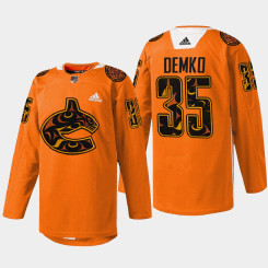 Thatcher Demko Vancouver Canucks 2022 First Nations Night Orange #35 Jersey Every Child Matters Thatcher Demko Vancouver Canucks 2022 First Nations Night Orange #35 Jersey Every Child Matters