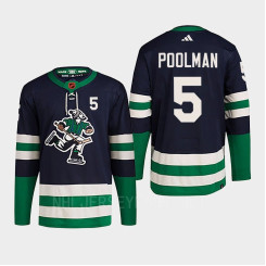 Women's Tucker Poolman Reverse Retro 2.0 2022 Vancouver Canucks Navy Jersey Authentic Primegreen #5