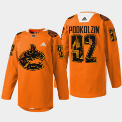 Vasily Podkolzin Vancouver Canucks 2022 First Nations Night Orange #92 Jersey Every Child Matters Vasily Podkolzin Vancouver Canucks 2022 First Nations Night Orange #92 Jersey Every Child Matters