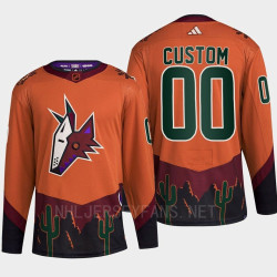 Arizona Coyotes 2022 Reverse Retro 2.0 Custom Orange Authentic Primegreen Jersey Men's Arizona Coyotes 2022 Reverse Retro 2.0 Custom Orange Authentic Primegreen Jersey Men's