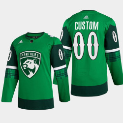 Florida Panthers St. Patricks Day Green Warm-Up 2022 Jersey Custom