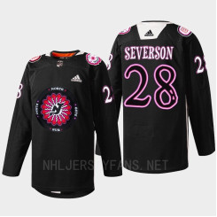 Women's New Jersey Devils Hispanic Heritage Night Damon Severson Black Warmup Jersey